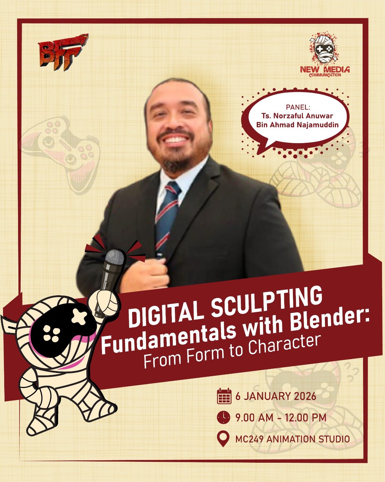 Event poster for the workshop, 6 January 2026