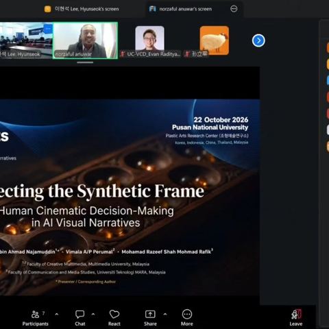 Zoom call showing the title slide Directing the Synthetic Frame