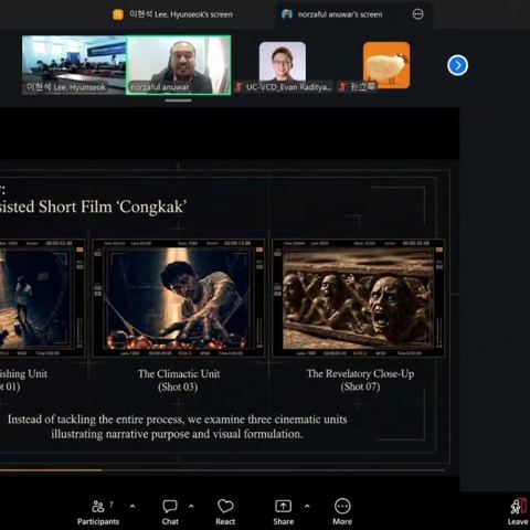 Slide showing three shots from Congkak