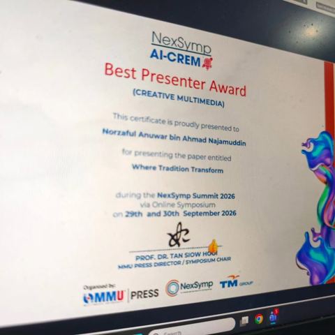 Best Presenter Award certificate on screen