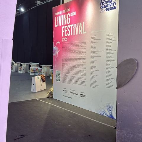 Living Festival exhibition introduction wall